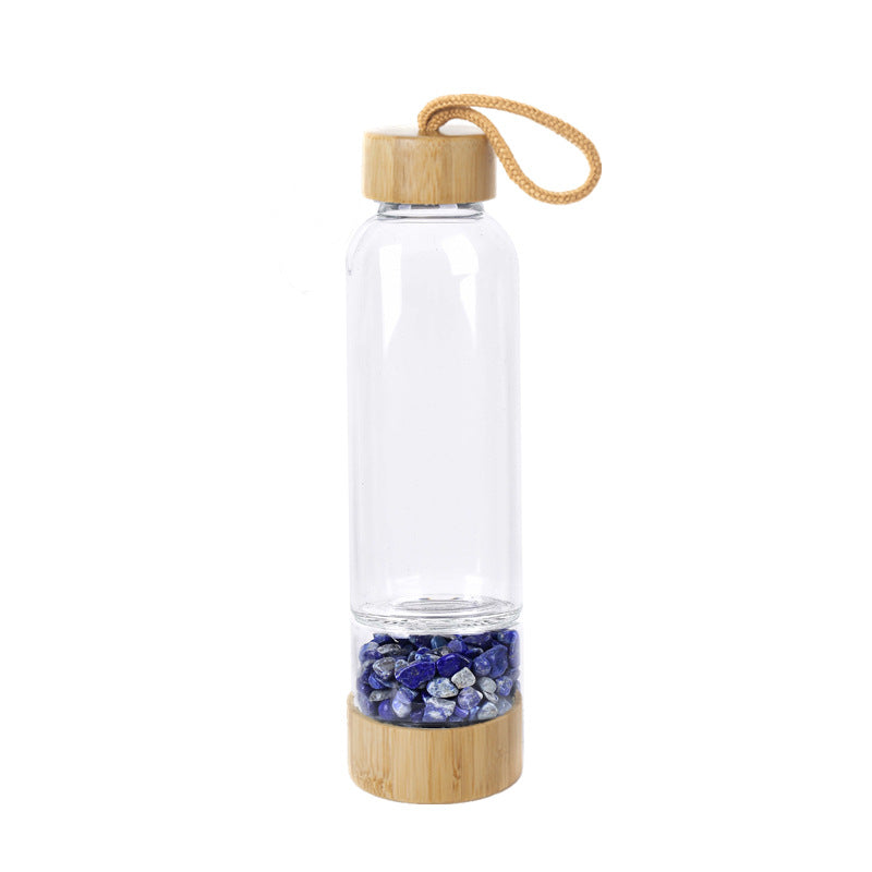 Natural crystal gravel water bottle