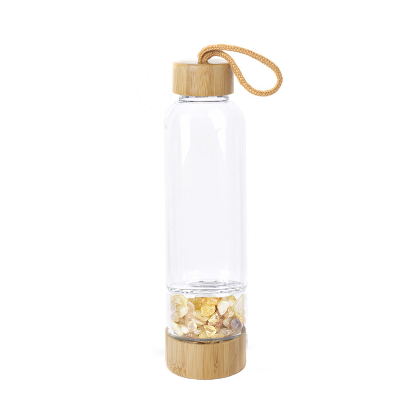 Natural crystal gravel water bottle