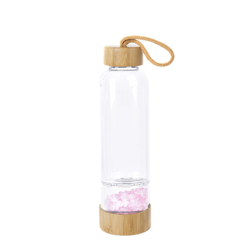 Natural crystal gravel water bottle